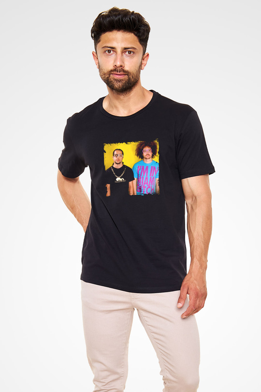 LMFAO Baskılı Unisex Siyah Tişört