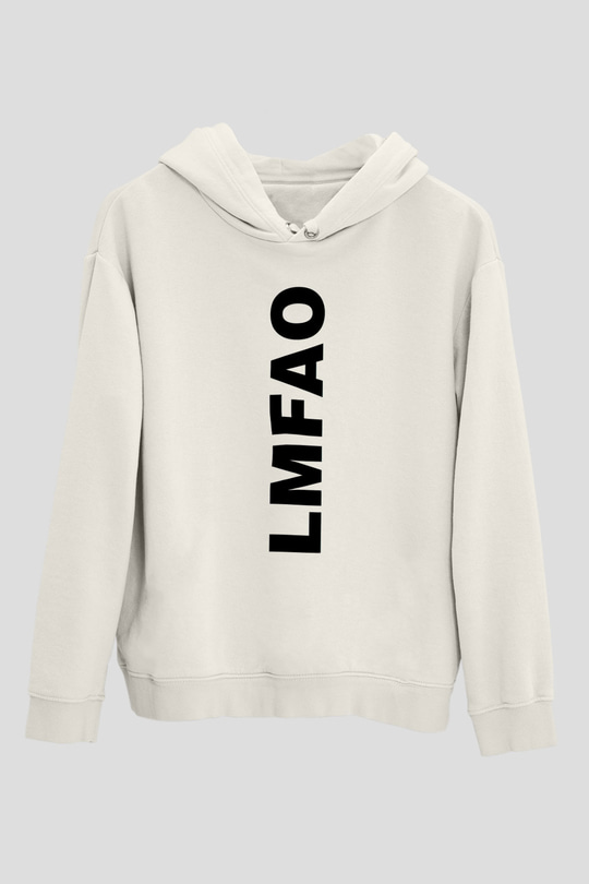 LMFAO Beyaz Unisex Kapüşonlu Sweatshirt