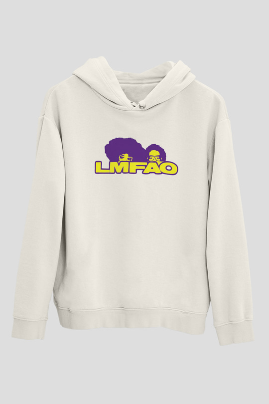 LMFAO Beyaz Unisex Kapüşonlu Sweatshirt