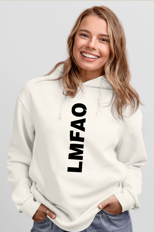 LMFAO Beyaz Unisex Kapüşonlu Sweatshirt