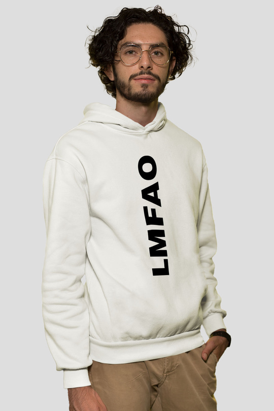 LMFAO Beyaz Unisex Kapüşonlu Sweatshirt