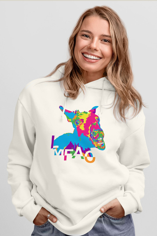 LMFAO Beyaz Unisex Kapüşonlu Sweatshirt