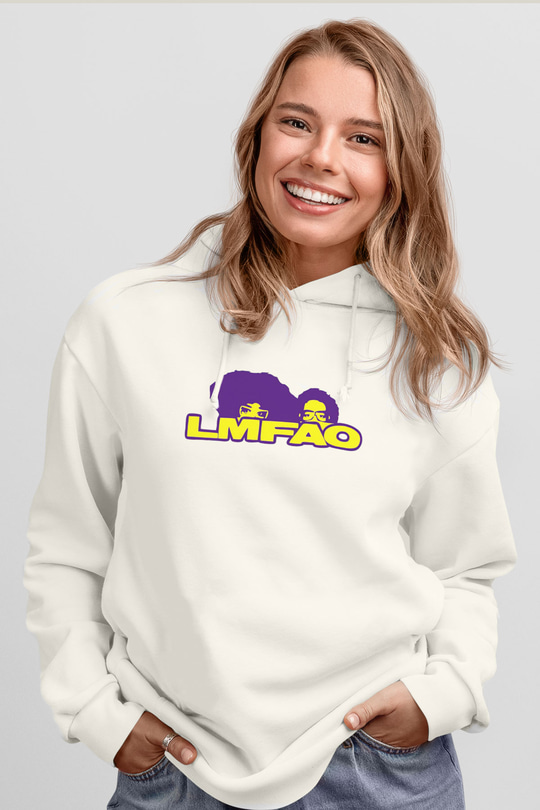LMFAO Beyaz Unisex Kapüşonlu Sweatshirt