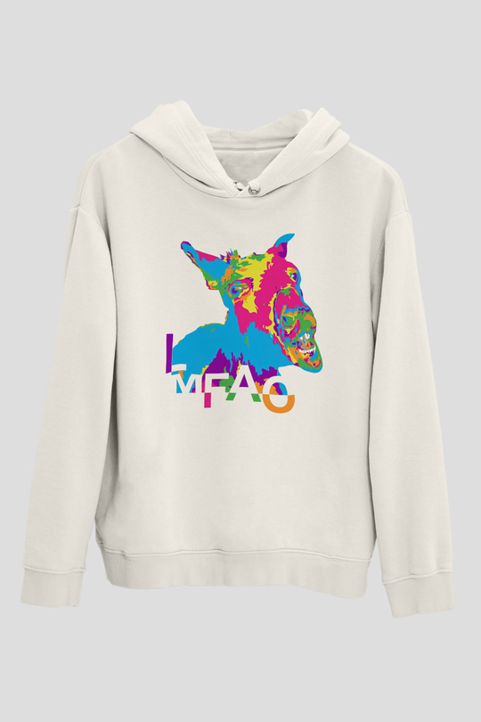 LMFAO Beyaz Unisex Kapüşonlu Sweatshirt