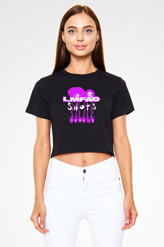 LMFAO Siyah  Crop Top Tişört