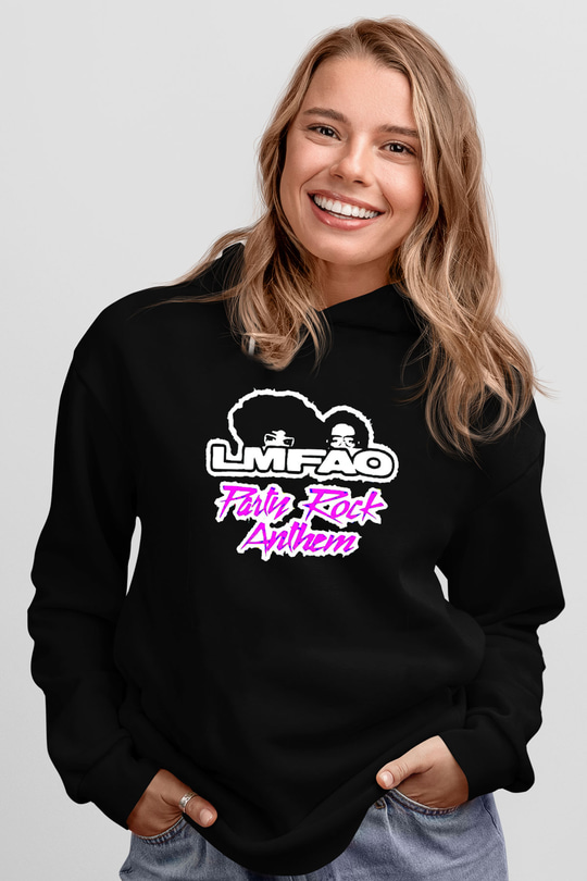 LMFAO Siyah Unisex Kapüşonlu Sweatshirt