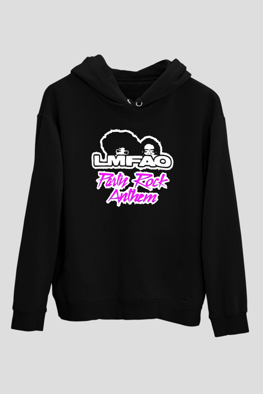 LMFAO Siyah Unisex Kapüşonlu Sweatshirt