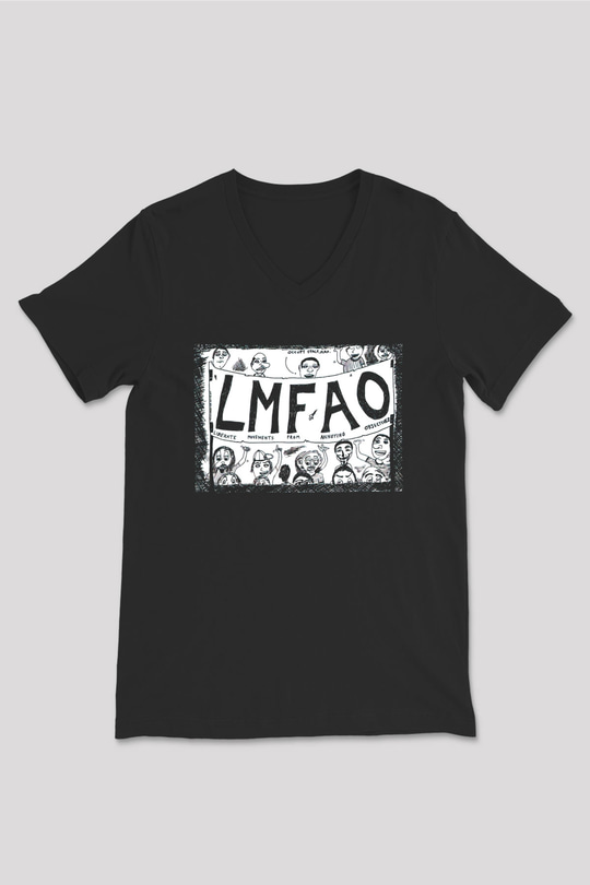 LMFAO Siyah Unisex V Yaka Tişört