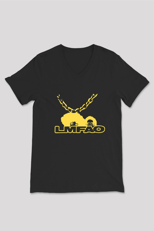 LMFAO Siyah Unisex V Yaka Tişört T-Shirt