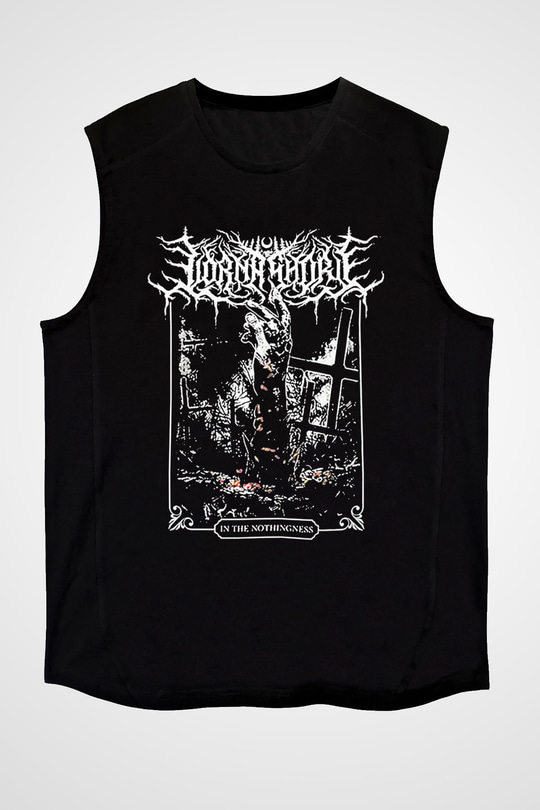 Lorna Shore Baskılı Unisex Siyah Kolsuz Tişört - Tshirt