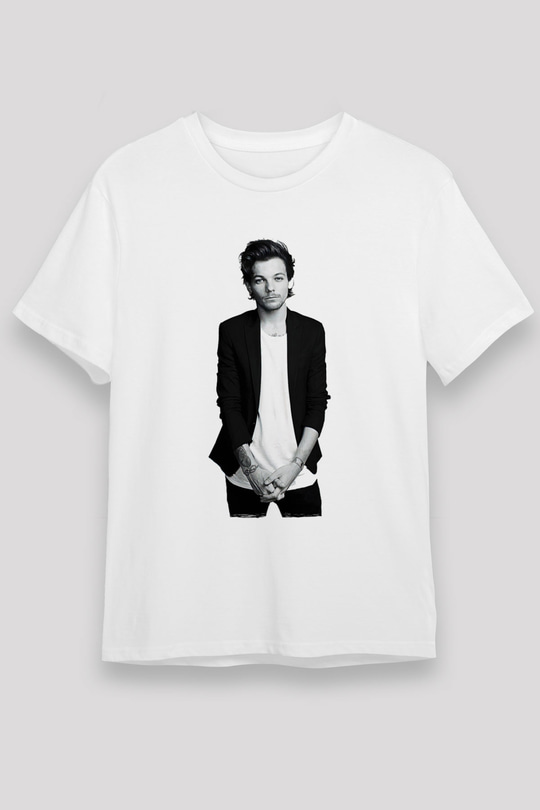 Louis Tomlinson Baskılı Unisex Beyaz Tişört - Tshirt