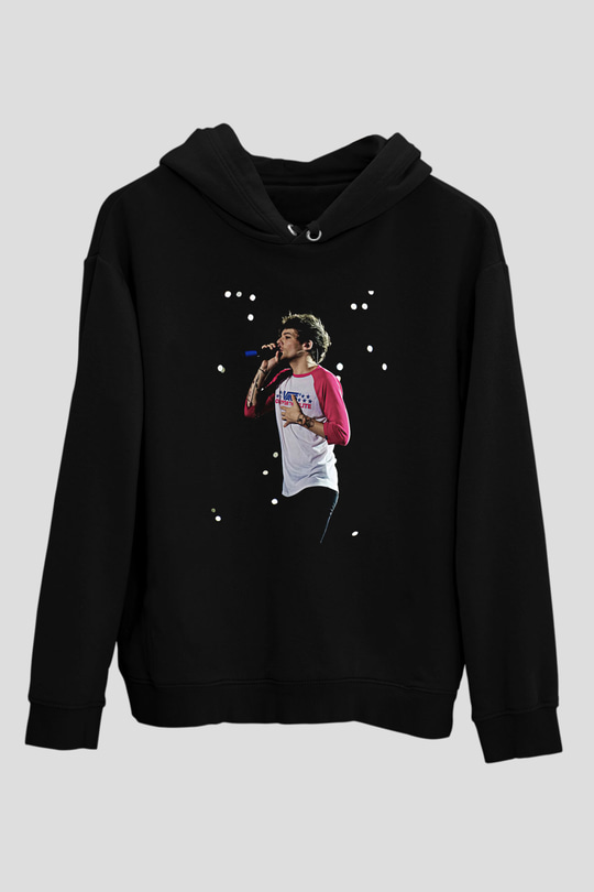 Louis Tomlinson Baskılı Unisex Siyah Hoodie