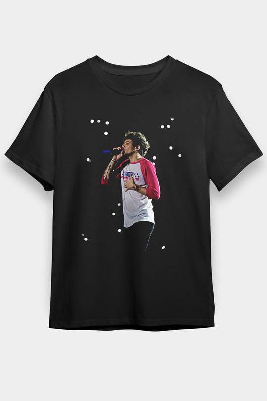Louis Tomlinson Baskılı Unisex Siyah Tişört - Tshirt