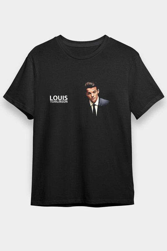 Louis Tomlinson Baskılı Unisex Siyah Tişört - Tshirt