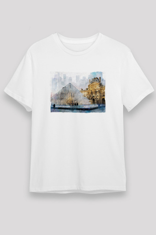 Louvre Müzesi Beyaz Unisex Tişört T-Shirt - TişörtFabrikası