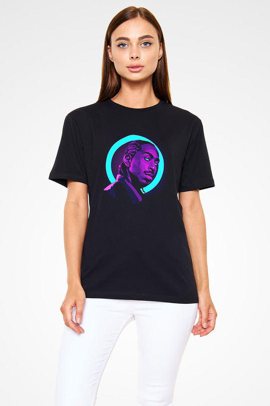 Ludacris Baskılı Unisex Siyah Tişört - Tshirt