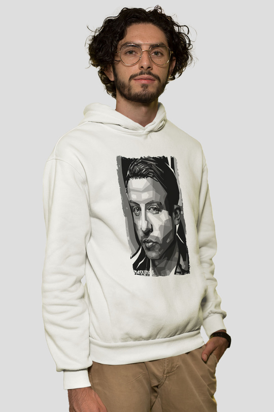 Macklemore Beyaz Unisex Kapüşonlu Sweatshirt