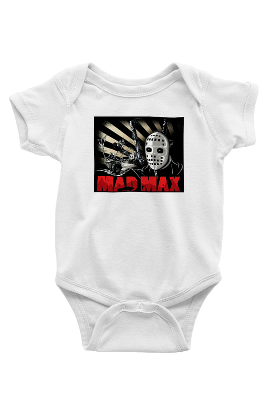 Mad Max Baskılı Beyaz Unisex Bebek Body - Zıbın