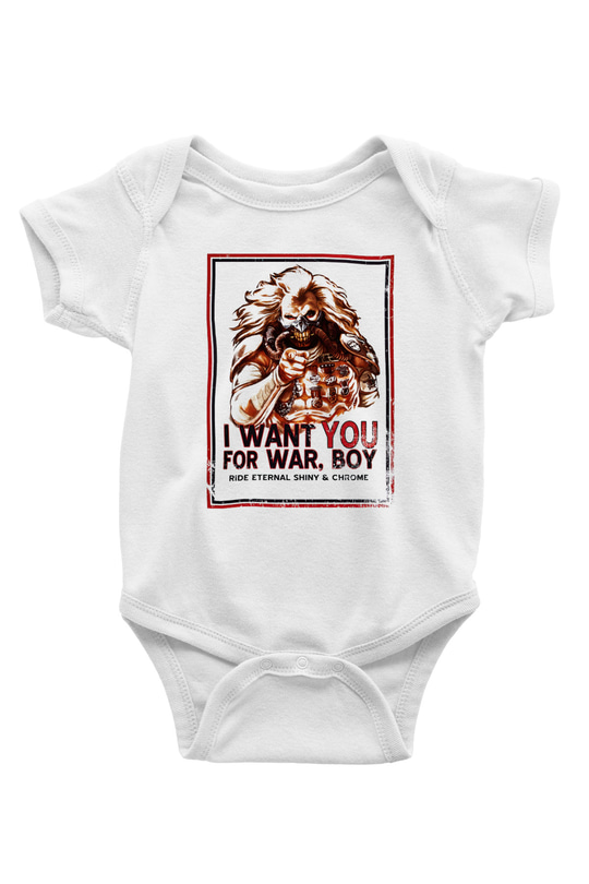 Mad Max Baskılı Beyaz Unisex Bebek Body - Zıbın