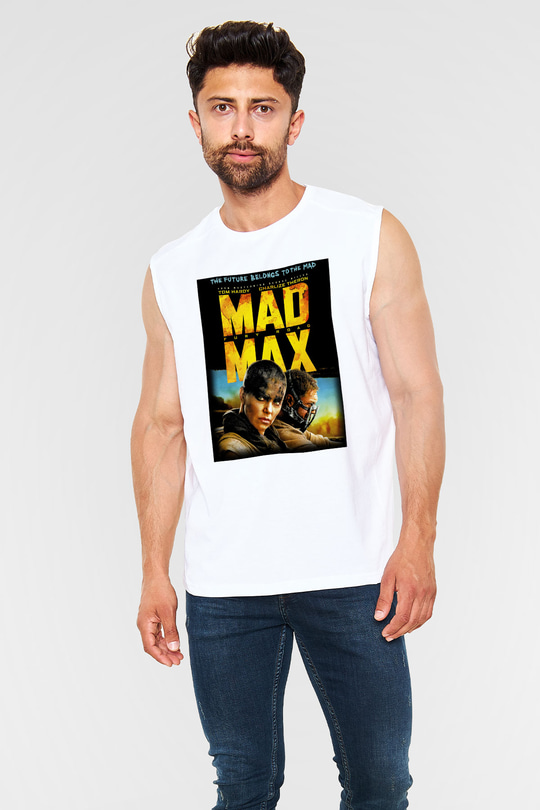 Mad Max Beyaz Unisex Kolsuz Tişört