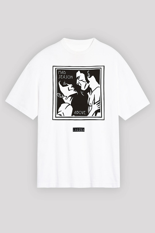 Mad Season Baskılı Beyaz Unisex Oversize Tişört - Tshirt