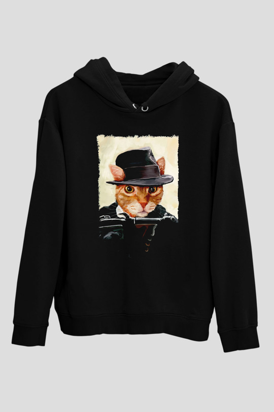 Mafya KediSiyah  Unisex Hoodie