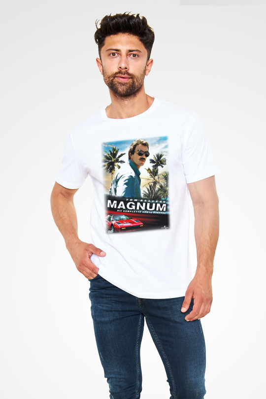 Magnum P.I. Beyaz Unisex Tişört T-Shirt