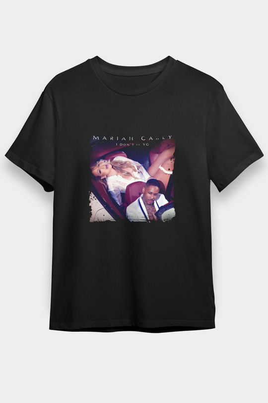 Mariah Carey Baskılı Unisex Siyah Tişört