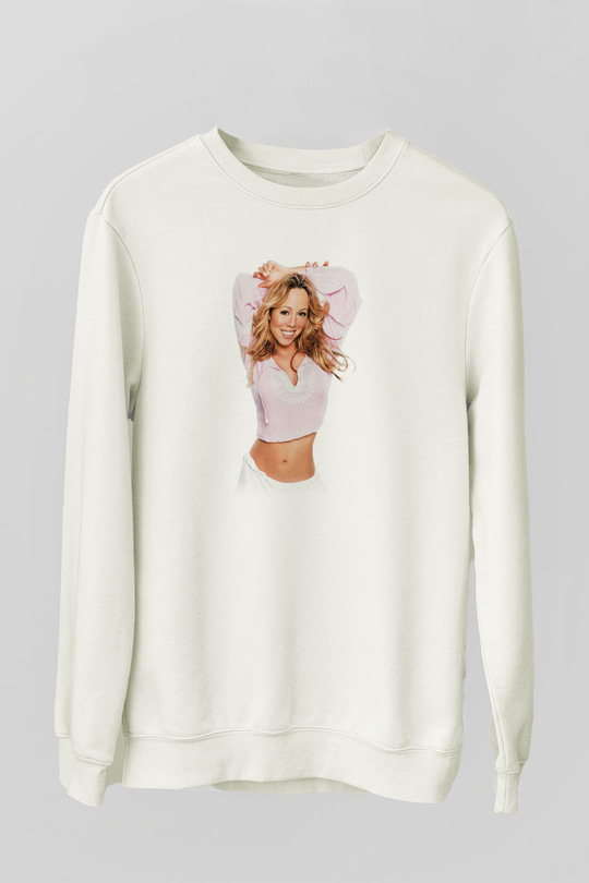 Mariah Carey Beyaz Unisex Sweatshirt