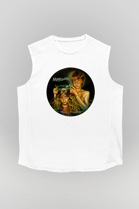 Marillion Baskılı Beyaz Unisex Kolsuz Tişört - Tshirt