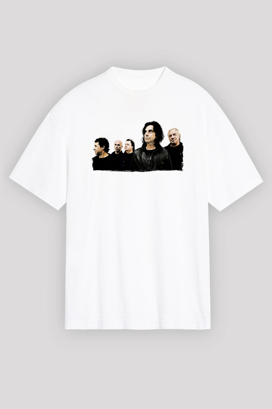 Marillion Baskılı Beyaz Unisex Oversize Tişört - Tshirt