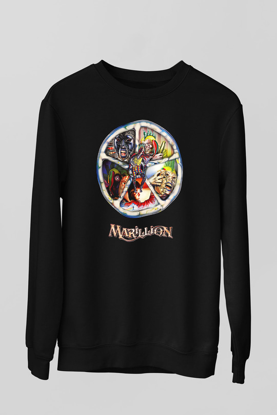 Marillion Baskılı Unisex Siyah Sweatshirt