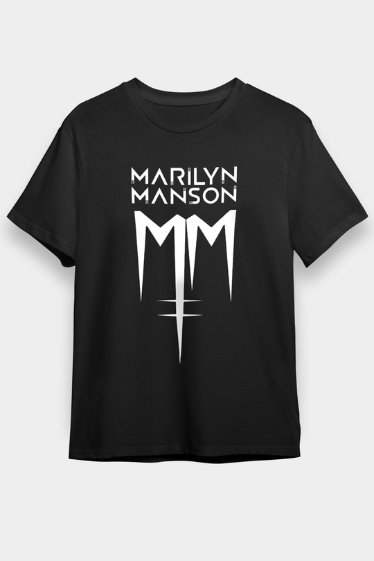 Marilyn Manson Siyah Unisex Tişört T-Shirt - TişörtFabrikası