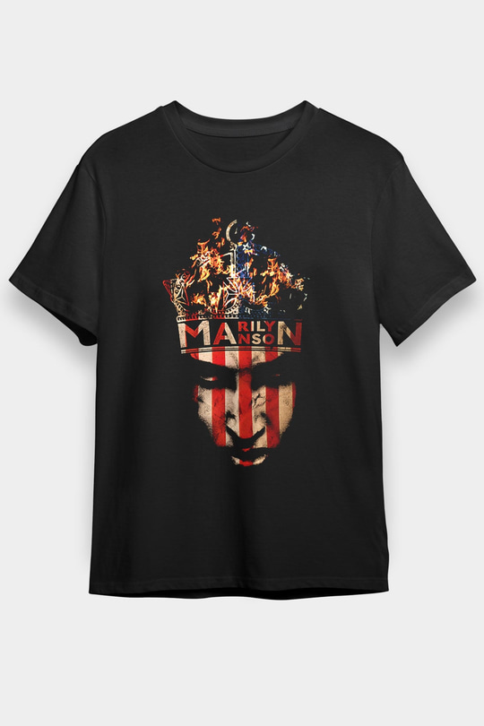 Marilyn Manson Siyah Unisex Tişört T-Shirt - TişörtFabrikası