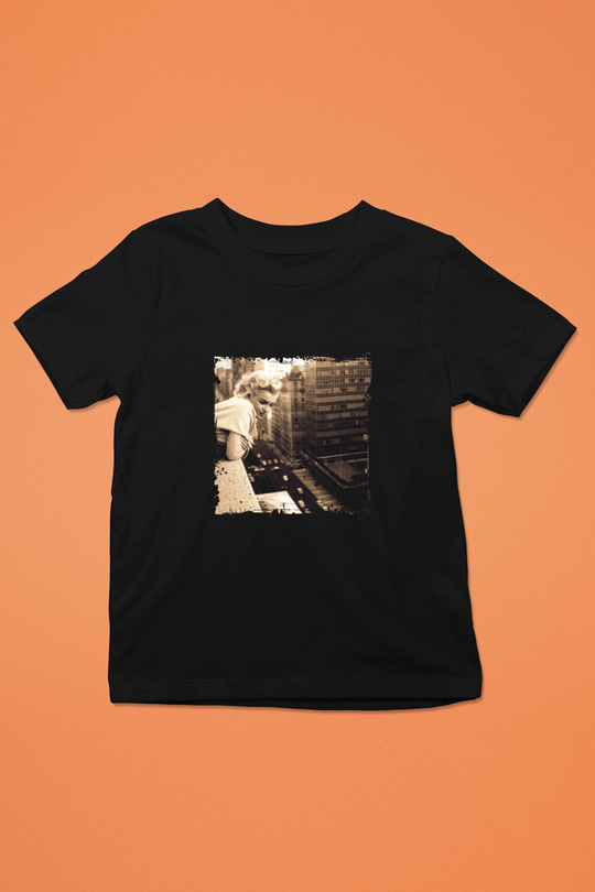 Marilyn Monroe Baskılı Unisex Siyah Çocuk Tişört