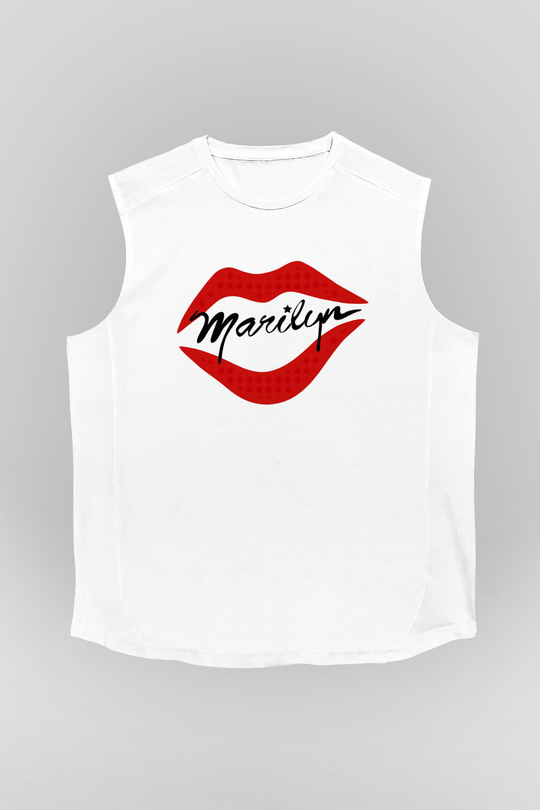 Marilyn Monroe Beyaz Unisex Kolsuz Tişört