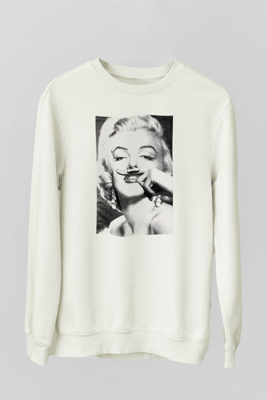 Marilyn Monroe Beyaz Unisex Sweatshirt
