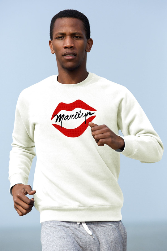 Marilyn Monroe Beyaz Unisex Sweatshirt