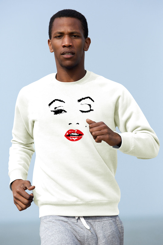 Marilyn Monroe Beyaz Unisex Sweatshirt