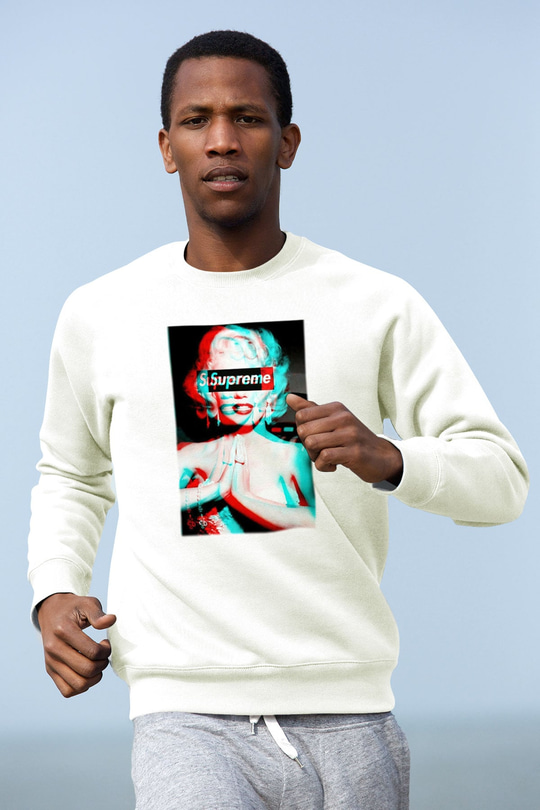 Marilyn Monroe Beyaz Unisex Sweatshirt
