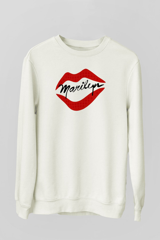Marilyn Monroe Beyaz Unisex Sweatshirt
