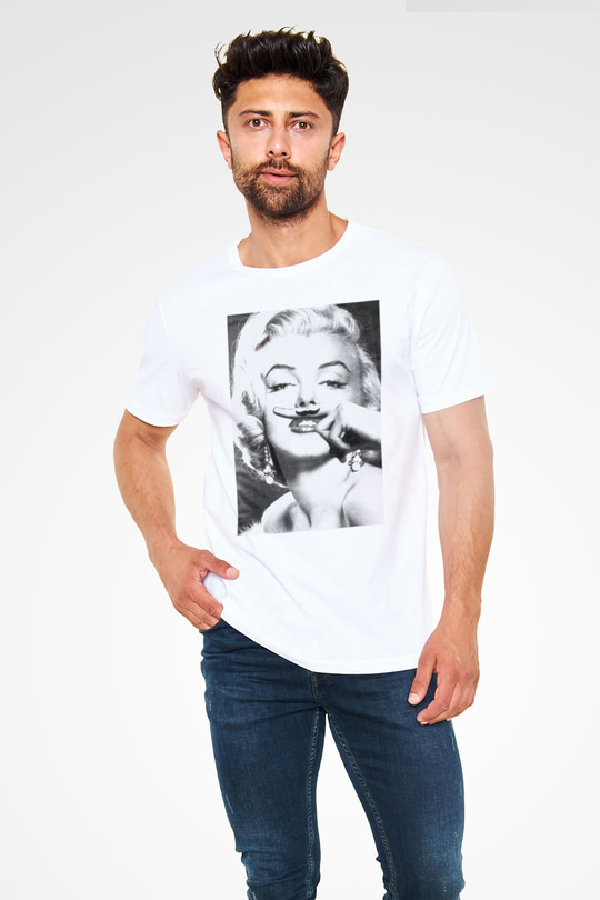 Marilyn Monroe Beyaz Unisex Tişört T-Shirt - TişörtFabrikası
