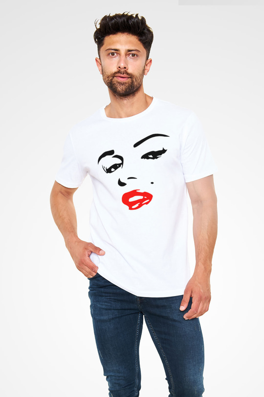 Marilyn Monroe Beyaz Unisex Tişört T-Shirt - TişörtFabrikası