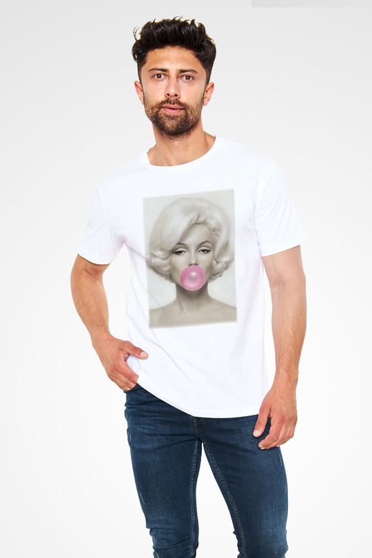 Marilyn Monroe Beyaz Unisex Tişört T-Shirt - TişörtFabrikası