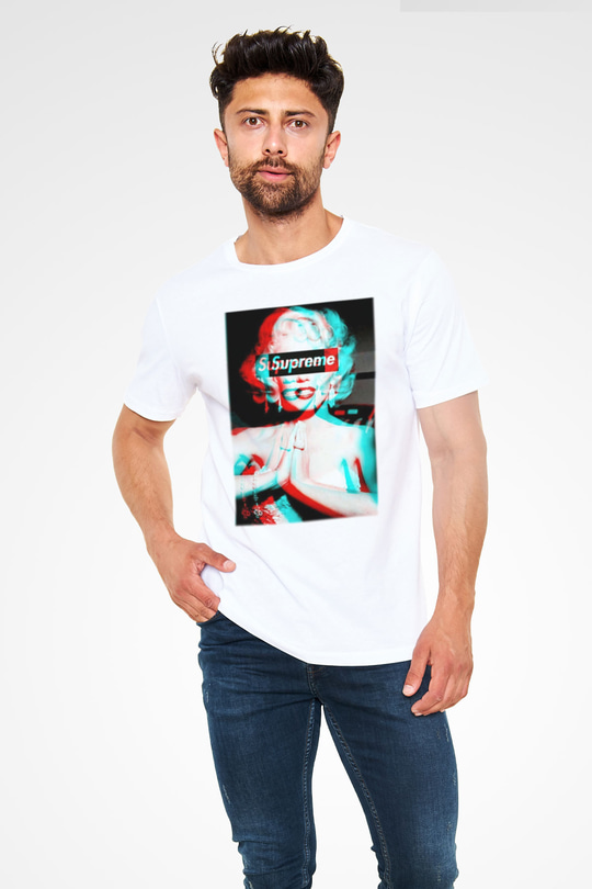 Marilyn Monroe Beyaz Unisex Tişört T-Shirt - TişörtFabrikası