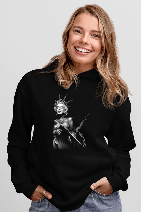 Marilyn Monroe Siyah Unisex Hoodie