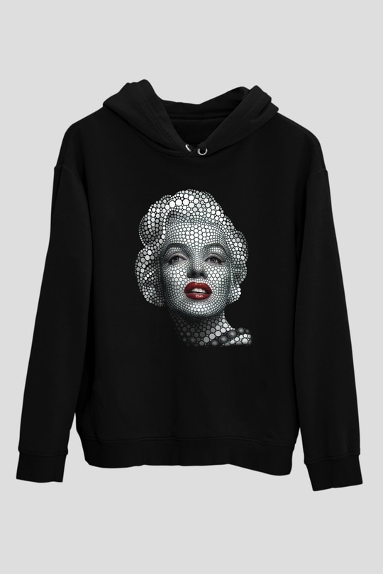 Marilyn Monroe Siyah Unisex Hoodie