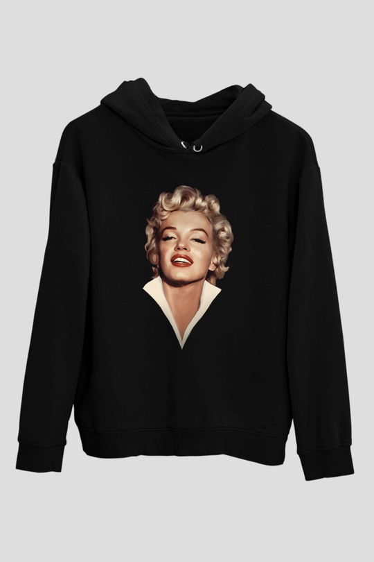 Marilyn Monroe Siyah Unisex Hoodie