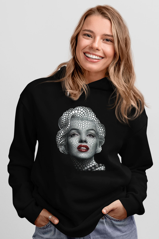 Marilyn Monroe Siyah Unisex Hoodie