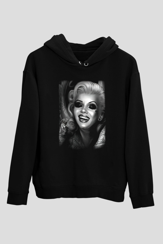Marilyn Monroe Siyah Unisex Hoodie